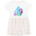 thumbnail image 3 of Inktastic Fourth Birthday Mermaid Girls Toddler Dress, 3 of 5