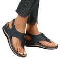 thumbnail image 4 of Kcodviy Ergonomic Design Wedge Toe Size 13 Womens Sandals Post Sandals Mitigate Foot Rope Sandals for Women Fatigue Comfortable and Functional Womens Arch Support Sandals Shoes, 4 of 8