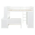 thumbnail image 5 of White Full Loft Bed w/ Twin Bed, Desk, Shelves, & Wardrobe - Space-Saving Bedroom Furniture, Solid Pine Wood Frame, Full Size, Modern Design, 5 of 18