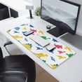 thumbnail image 2 of Long Mouse Pads for Desk,White Colorful Dinosaurs Pattern Desk Mats on Top Of Desks, Desk Mouse Pad Extra Large with 3mm Non-Slip Base and Stitched Edge for Gaming,Office,Work,Home 31.5"x11.8", 2 of 6