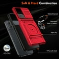 thumbnail image 6 of Case Designed for Motorola Moto G Stylus 5G 2025, Hybrid Back Case with Ring Stand & Hidden Card Slot & Support Magnetic Car Mount Shockproof Fall-Protection Slim Phone Cover for Galaxy A36 5G, Red, 6 of 7