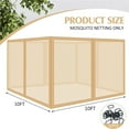 thumbnail image 6 of TOPCHANCES Universal Replacement Canopy Mosquito Netting Screen Sidewalls Only for 10' x 10' Gazebo Canopy, Khaki, 6 of 10