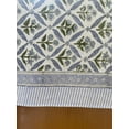 thumbnail image 3 of Ridhi Light Steel Blue and Olive Green 70X118 inch Rectangle Cotton Indian Handblock Print Tablecloth, 3 of 4