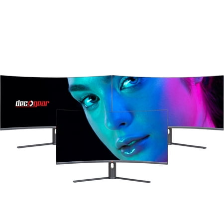 Deco Gear 34" 3440x1440 21:9 Ultrawide Curved Monitor, 144Hz, HDR10, 4000:1 Contrast Ratio, 99% sRGB, 16.7 Million Colors, Adaptive Sync, Blue Light Reduction, 3-Pack