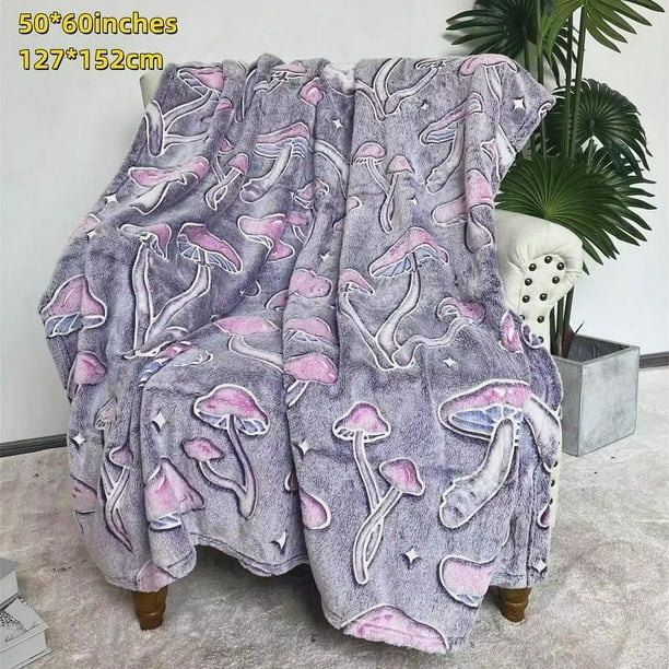 Fiudx Manta Luminosa de Franela con Bonito Estampado, Manta Cálida de Gran Tamaño, Multiusos, Ideal para Casa, Oficina, Viajes y Acampadas, con Luz Nocturna.