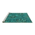 thumbnail image 2 of Ahgly Company Machine Washable Indoor Rectangle Abstract Turquoise Blue Contemporary Area Rugs, 6' x 9', 2 of 4