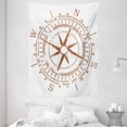 thumbnail image 1 of Compass Tapestry, Navigation Device of the Age of Discovery Windrose Faded Design Boating Control, Wall Hanging for Bedroom Living Room Dorm Decor, 60W X 80L Inches, Pale Brown, by Ambesonne, 1 of 2