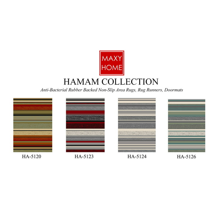 Maxy Home Hamam Collection Ha-5120 (Non-Skid) Rubber Back Area Rug
