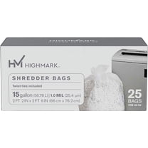 Shredder Bags, 1 mil, 15 Gallons, Clear, Box Of 25, DP00704