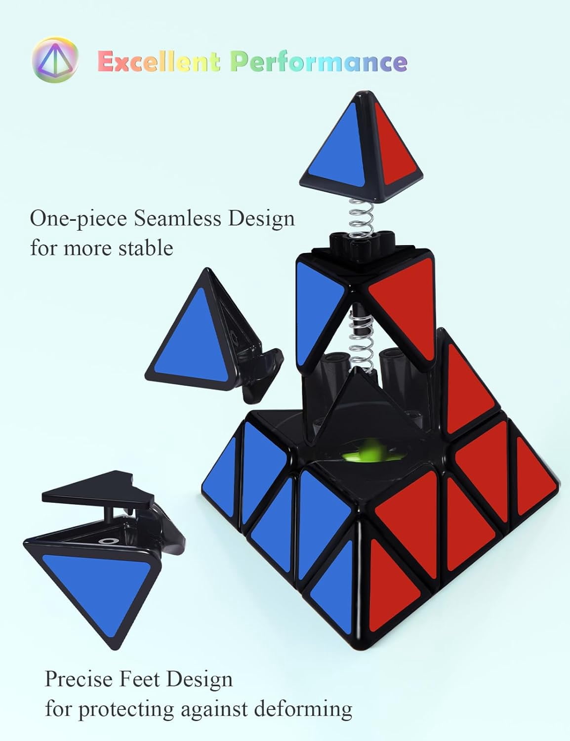 Pyraminx Roxenda Roxenda Speed Cube Licenbar Pyraminx Speed Puzzle Cube 3x3, Triangle ...
