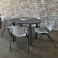 thumbnail image 3 of Regency 36 in Round Breakroom Table- Grey Top, Black Legs, 4 M Stack Chairs- Grey, 3 of 7