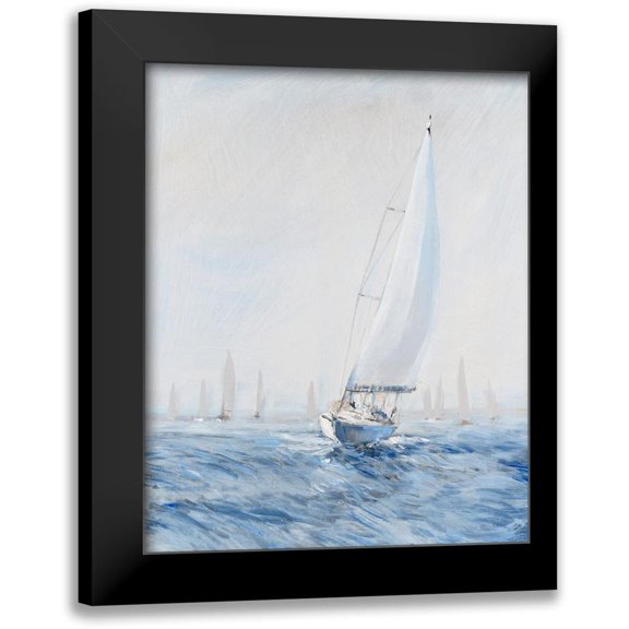OToole, Tim 12x14 Black Modern Framed Museum Art Print Titled - Sailing Upwind I