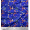 thumbnail image 1 of Soimoi Blue Georgette Viscose Fabric Mix Fruits Print Fabric by Yard 42 Inch Wide, 1 of 3