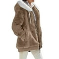 thumbnail image 5 of comerut Women Winter Coat Solid Color Warm Furry Plush Plus Size Lady Coat Winter Clothes, 5 of 8