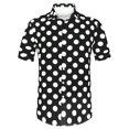 thumbnail image 1 of INSPIRE CHIC Camisa de lunares de verano para hombre, camisas hawaianas con patrón de manga corta y botones Negro XL, 1 of 6