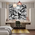 thumbnail image 6 of Curtains 84 Inches Long 2 Panels, Grey Geometric Grommets Window Treatment Curtain, Retro Black White Abstract Striped Lines Thermal Curtains Drapes for Living Room/Bathroom, 6 of 9