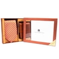 thumbnail image 2 of UMO LORENZO Men's Poly Woven Tie & Wallet Gift Box Set, Orange Striped Tie & Brown Wallet, 2 of 8
