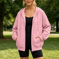 thumbnail image 6 of Guluxicc Women's Full Zip Hoodies with Pocket Drawstring Long Sleeve Hooded Sweatshirts for Summer Casual Outfits, 6 of 8