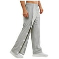 thumbnail image 3 of Wide Leg Sweatpants Men Tear Awaying Pants 2 Side Snap Open Bottom Sweatpants Loose Fit Casual Post Surgerying Pants with Pockets, Light Gray, Size M, 3 of 4