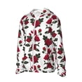 thumbnail image 2 of Balery Rose Flowers Men's Women's UPF 50+ Sun Protection Lightweight Hoodie Performance Long Sleeve Shirt for Fishing Running-Large, 2 of 9