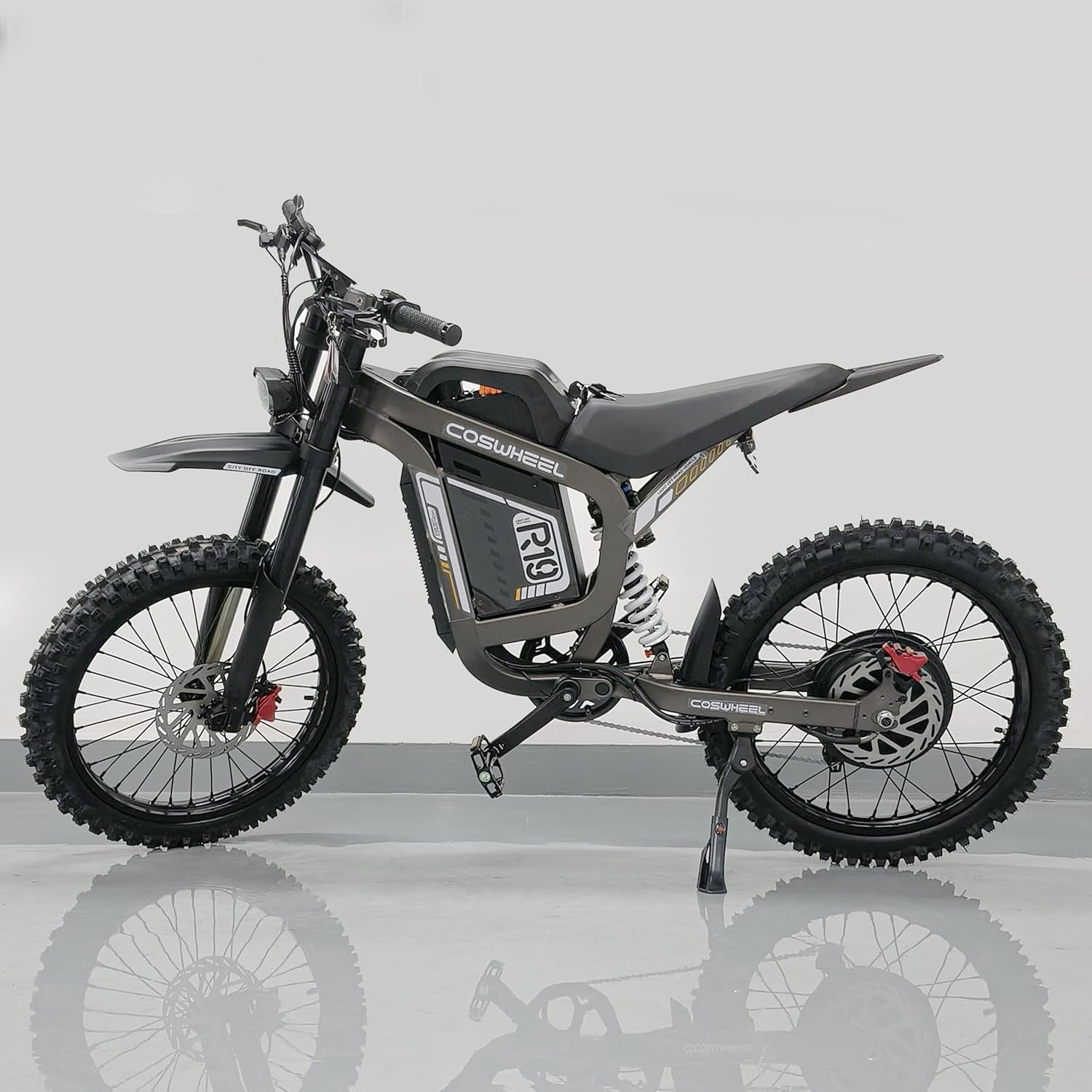 COSWHEEL Electric Bike for Adult, 72V 40AH Electric Dirt Bike, Peak 6000W 19” Tires, 50MPH+ Top Speed, 125 Miles Max Range, Electric Motorcycle Snow, Mountains, Off-Road Ebike for Teens