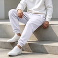thumbnail image 6 of Resicozy Casual Joggers for Men Cotton Drawstring Elastic Waist Cargo Pants Lightweight Sweatpants with Pocket White S, 6 of 7