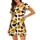 thumbnail image 1 of Disketp Sunflower Cow para Camisón Corto de Manga Corta para Mujeres, Camisón Cómodo con Escote Redondo, Bonito y Confortable, 1 of 6