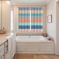 thumbnail image 3 of Teal Orange Striped Kitchen Curtains 84 Inch Length, Boho Modern Geometric Abstract Art Grommet Top Bedroom Living Room Curtains, Light Filtering Cafe Curtain Drapes 2 Panels Set 104''x84'', 3 of 9