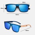 thumbnail image 2 of Polarized sunglasses, fashionable square bamboo fiber, Blue, 2 of 5