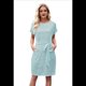 thumbnail image 2 of Vestido Camisero de Verano A Rayas de Corta para Mujer, Informal, con Lazo en la Cintura y Bolsillos, Verde , Talla M, 2 of 9