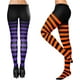 thumbnail image 5 of 2 piezas medias a rayas mallas de color sólido medias con zona para mujer para Halloween, 5 of 5