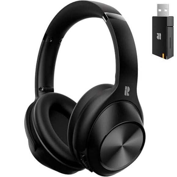Calmbee Auriculares híbridos con cancelación activa de ruido, auriculares Bluetooth 5.4 inalámbricos sobre la oreja con micrófono para llamadas claras, audio de alta resolución, tiempo de reproducción