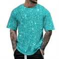 thumbnail image 1 of Men's Stage Performance 3D Printed Sequin Pullover Short Sleeve T-Shirt for Concerts and Parties, 1 of 4