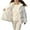 White, variant on Women's Fleece Lined Cotton Jacket, Thickened Warm Solid Color Padded Coat, Soft Plush Inner Layer Winter Outerwear, Casual Zip Up Jacket for Women, Comfortable Daily Wear Fall and Winter Coat Beige