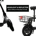 thumbnail image 6 of Phantomgogo Commuter R1 - Electric Scooter for Adults - Foldable Scooter with Seat & Carry Basket - 450W Brushless Motor 36V - 15MPH 265lbs Max Load E Mopeds for Adults (Black), 6 of 6