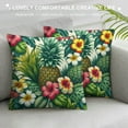 thumbnail image 3 of JRXY  Leaf Throw Pillow Cover Hawaiian Pineapples Tropical Palm Leaves Flowers Rectangle Pillow Cases Home Decorative Cushion Cover for Bed Sofa Green Yellow Pink White, 3 of 5