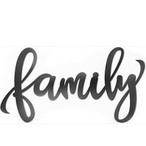 17.4×9.1 Inch Black Family Heavy Iron Happy Family Wall Art Family Wall Sticker Living Room/Home Decoration