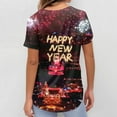 thumbnail image 7 of Garbnen Happy New Year Print Scrubs Top for Women Plus Size Stretch V Neck Short Sleeve Shirt Women Xmas Valentine's Day Holiday Prints Nurse Working Uniforms, 7 of 7