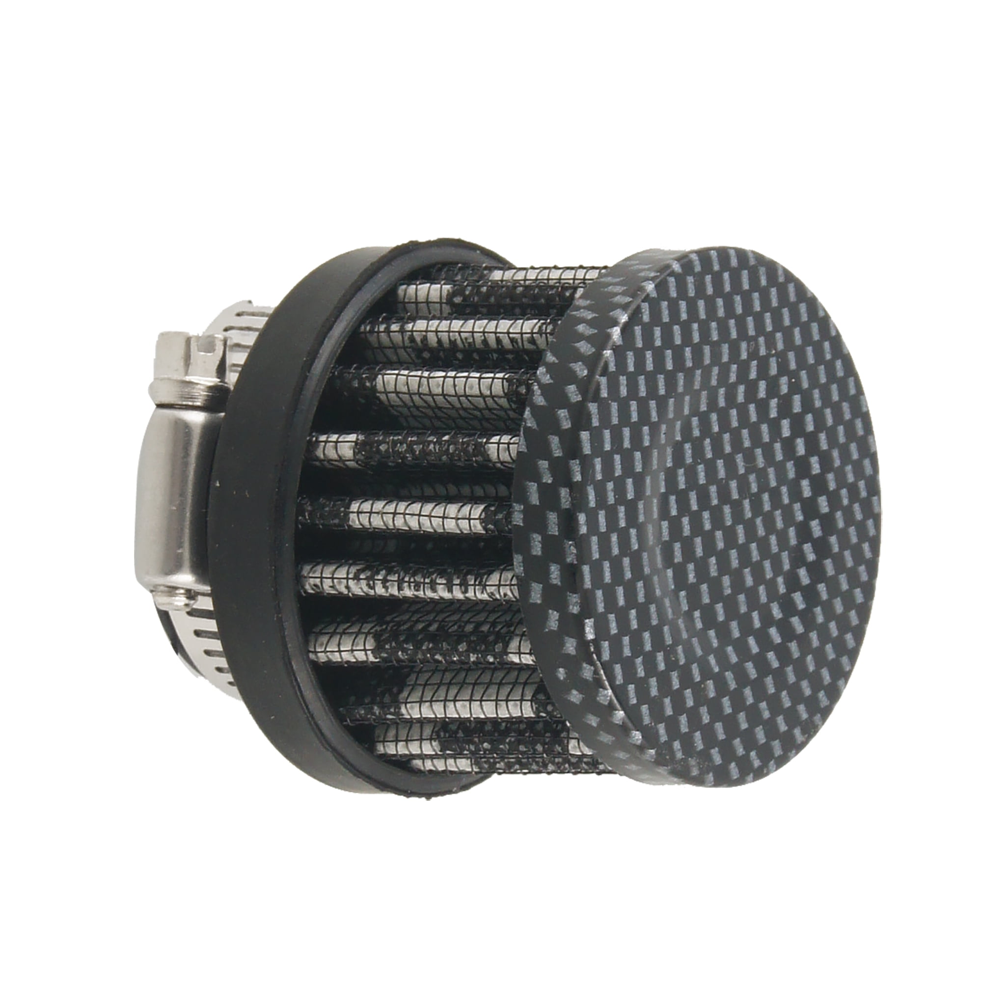 Unique Bargains Auto Car Carbon Fiber Rubber End Clamp on 25mm 1 Intake Air Filter