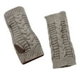 thumbnail image 2 of Dyfzdhu Women Fashion Knitted Plush Twist Windproof Warm Thickened Fingered Plus Gloves Grey, 2 of 3