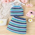 thumbnail image 7 of Child Girls 4-10T 2PC Summer Outfit Set Simple Cotton Tank Top + Casual Shorts Gibobby,4-5 Years,Blue, 7 of 7