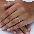 thumbnail image 2 of AFFY Wedding Bands for Women, 0.40 Carat (ctw) Round Shape Lab Grown Diamond Curved Chevron Wedding Band Ring In 14K Rose Gold Over Sterling Silver Jewelry Gifts For Her-4.5, 2 of 5