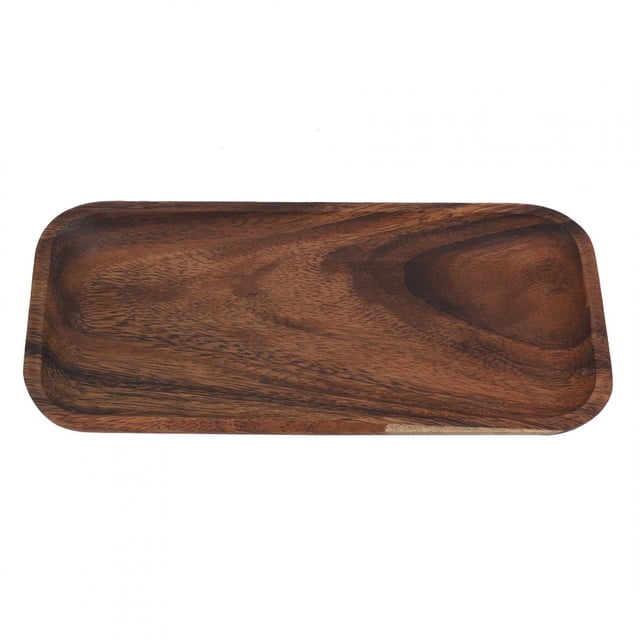 Elegante bandeja de madera para sushi, aperitivos, ensaladas y postres, ideal para el hogar y el restaurante, 25 x 12,5 x 2 cm.