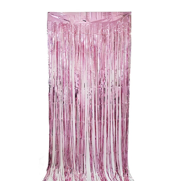 Cortinas con flecos de papel de aluminio y oropel metálico de arcoíris, serpentinas para decoraciones de fiestas de cumpleaños, decoración de Halloween, cortina de papel de aluminio para despedidas