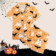 thumbnail image 5 of Tisuna Child Girl'S Short Sleeve Halloween Pajamas Set Plaid Pumpkin Print Collared Tops And Shorts Pjs Set Fashion Stylish Kids Halloween 2 Pieces Indoor Wear For Age 2-13 Years, 5 of 5