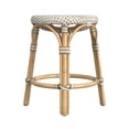 thumbnail image 4 of Butler Specialty Company Tabouret Rond en Rotin de 18 Po - Blanc et Pois Tan, 4 of 5