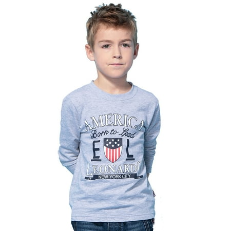 Leo&Lily boys Long Sleeve Crew-Neck Pullover T-Shirt