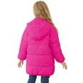 thumbnail image 3 of Aideaone Girls Winter Coats Hooded Puffer Jackets Medium Length Down-like Cotton Coats Snow Outwear 5-12Y, 3 of 9