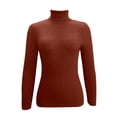 thumbnail image 6 of Sweater Vest Women High Neck Pullover Sweater Slim Fit Long Sleeve Knitted Turtleneck Top Soft Warm Casual Winter Fall Blouse, 6 of 6