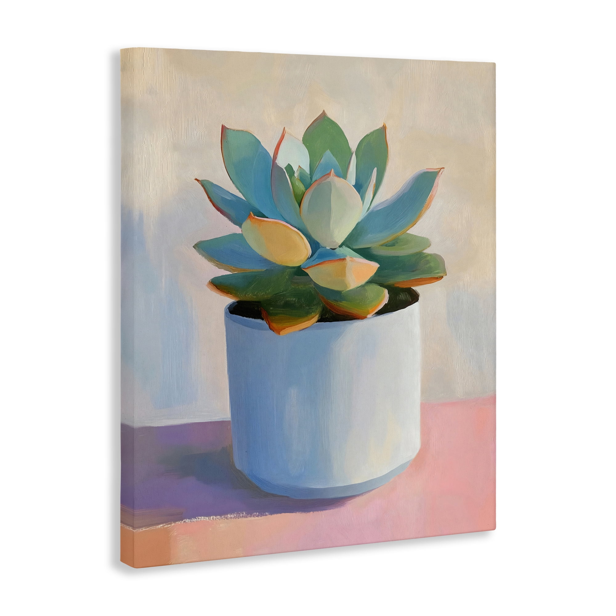 Stupell Industries Succulent Plant in White Pot Canvas Wall Art, design by The Prints Vibe